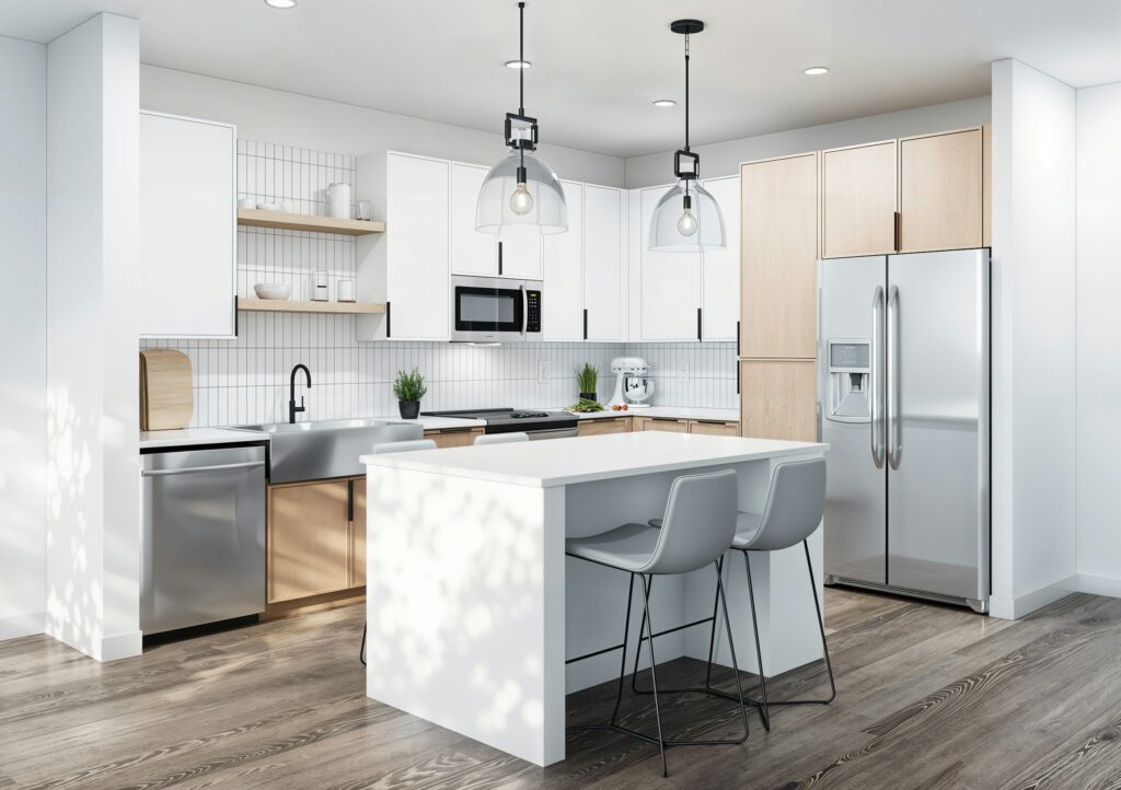 No Mess Kitchen Makeover: Cabinet Refacing & Spray Painting