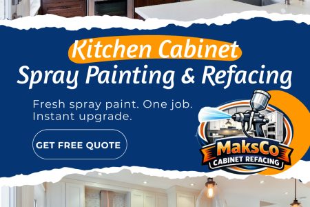 Professional kitchen cabinet spray painting & refacing